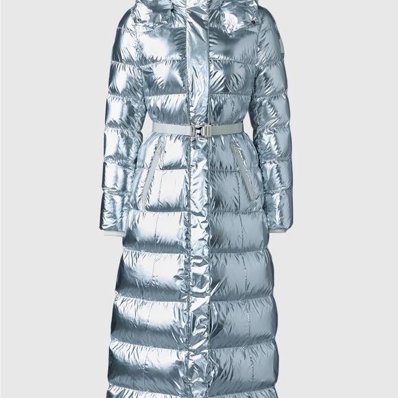 Mackage Metallic Silver Women's Puffer Coat - Picture 3 of 9